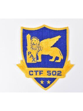 CTF-502 PAX US Navy Carrier Task Force Sixth Fleet NATO Ops Patch New Old Stock